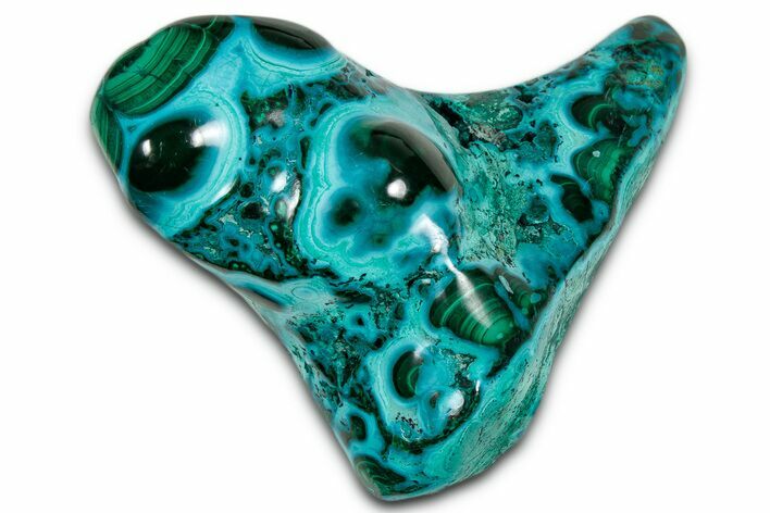 Vibrant Polished Malachite with Chrysocolla - DR Congo #336859